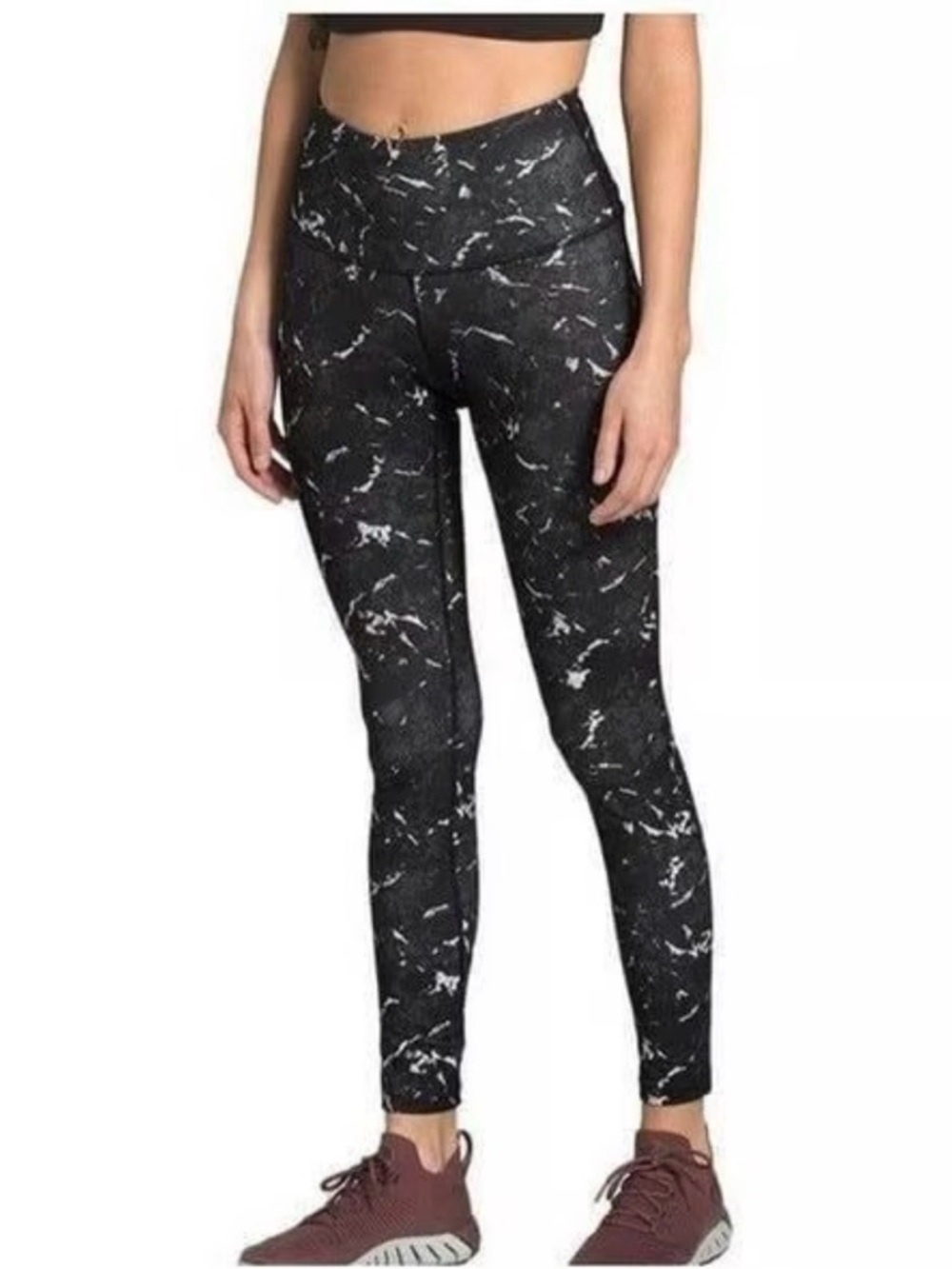 The North Face Motivation Pocket Black Marble-Print High-Waist Leggings 7/8